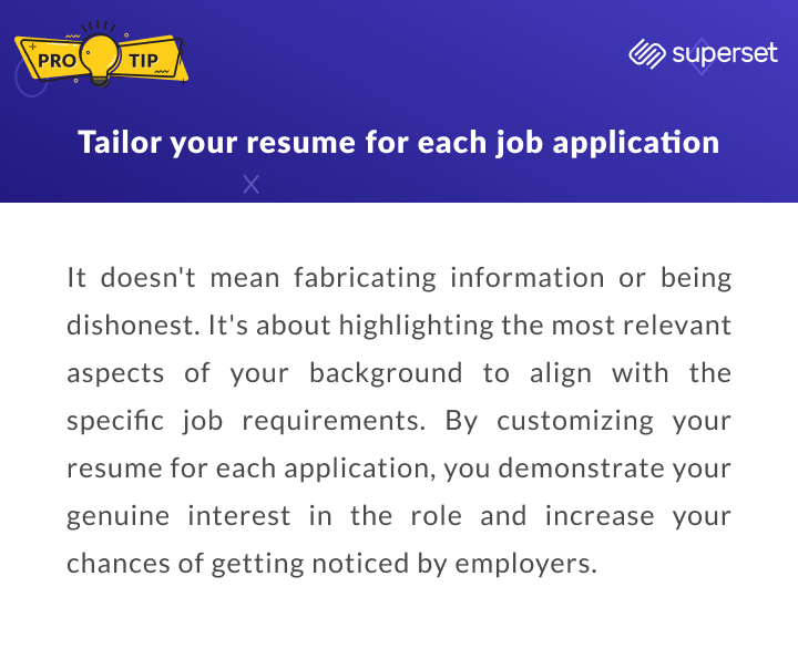 Customizing your resume for each application shows genuine interest and boosts chances of standing out to employers on your campus placement.